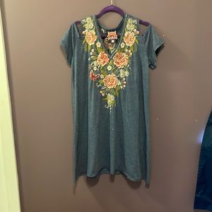 Johnny Was dress size large lovingly worn tiny bleach spot as shown in pictures